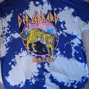 Def Leppard High N Dry Blue Tie-Dye Unisex Tee